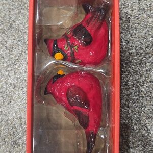 Blue Sky Ceramic Cardinal Salt & Pepper Set NIOB